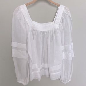 White sheer blouse